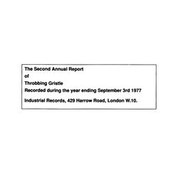  Throbbing Gristle   The Second Annual Report   2CD